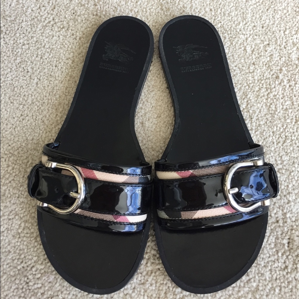 Authentic Burberry Check Slide Slippers Sandals 35