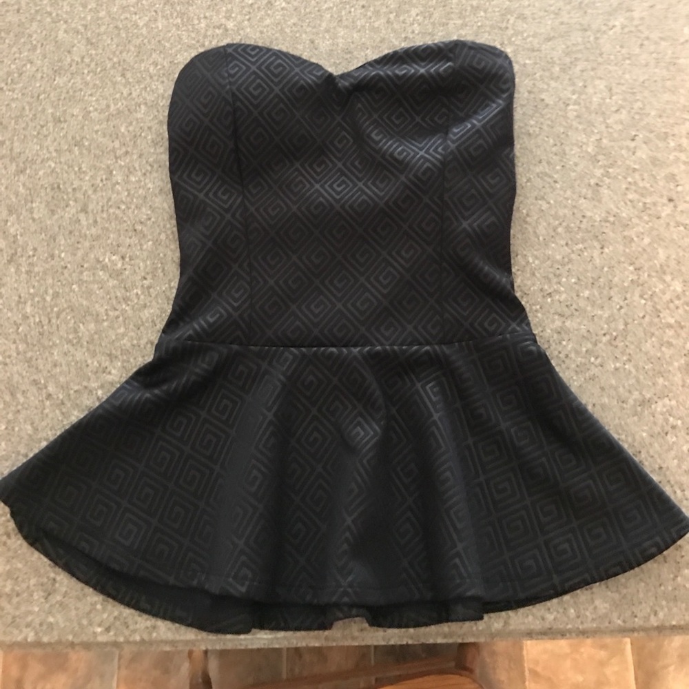 Charolette Russe strapless peplum top size small
