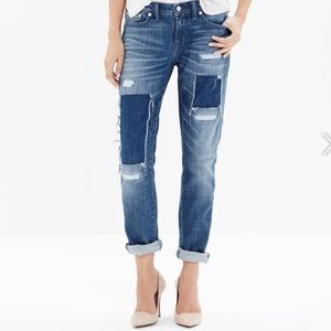 Madewell slim boyjean: patched up edition