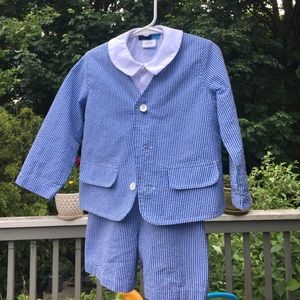 Super cute seersucker suspended 3 piece suit