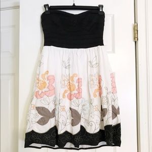 Strapless Floral Dress