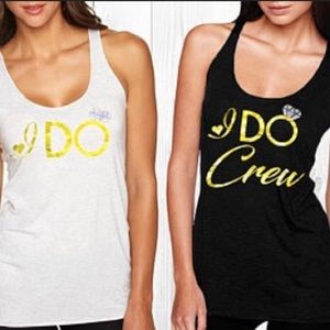 I do/ I do crew bridal tank top/ rhinestone tank