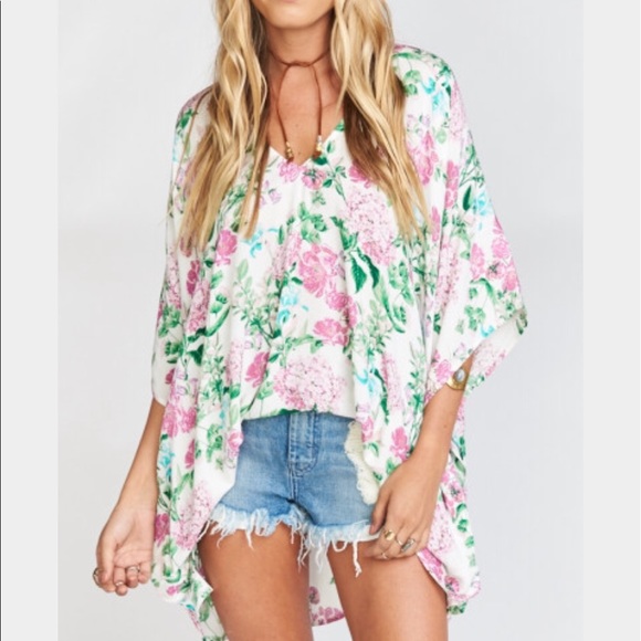 Show Me Your MuMu Tops - Poppies and cream peta xs.