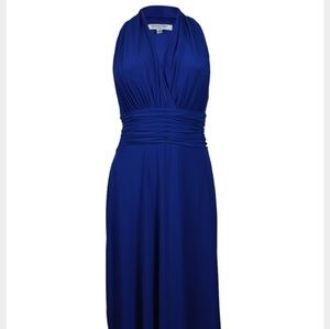 Jersey Halter Dress in Cobalt Blue