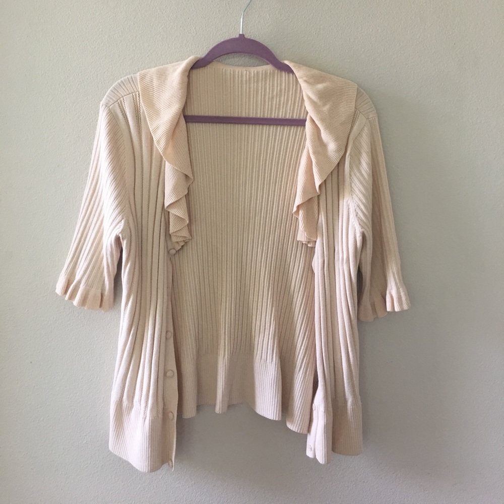 Vintage Ruffle Cardigan Sweater