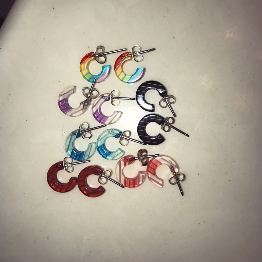 Set of 6 earrings! Half hoops, never worn!