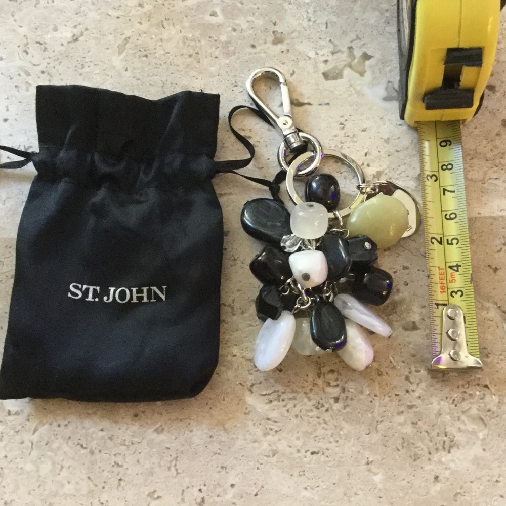 St. John key chain/fob silver signed