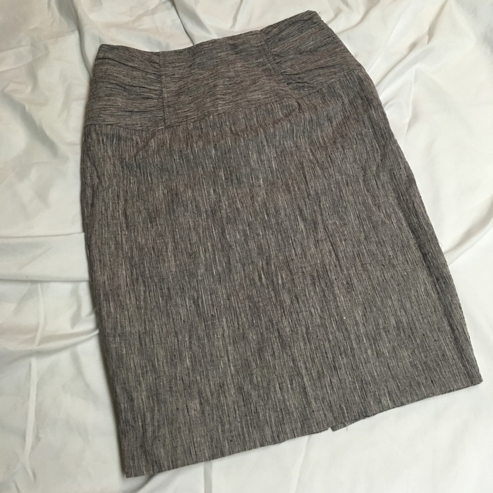 Gray tweed pencil skirt