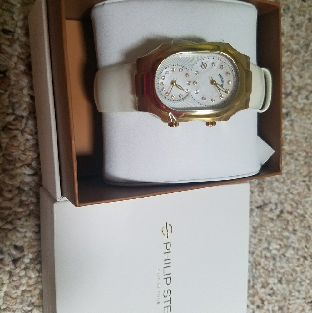 Philip Stein watch large with diamonds