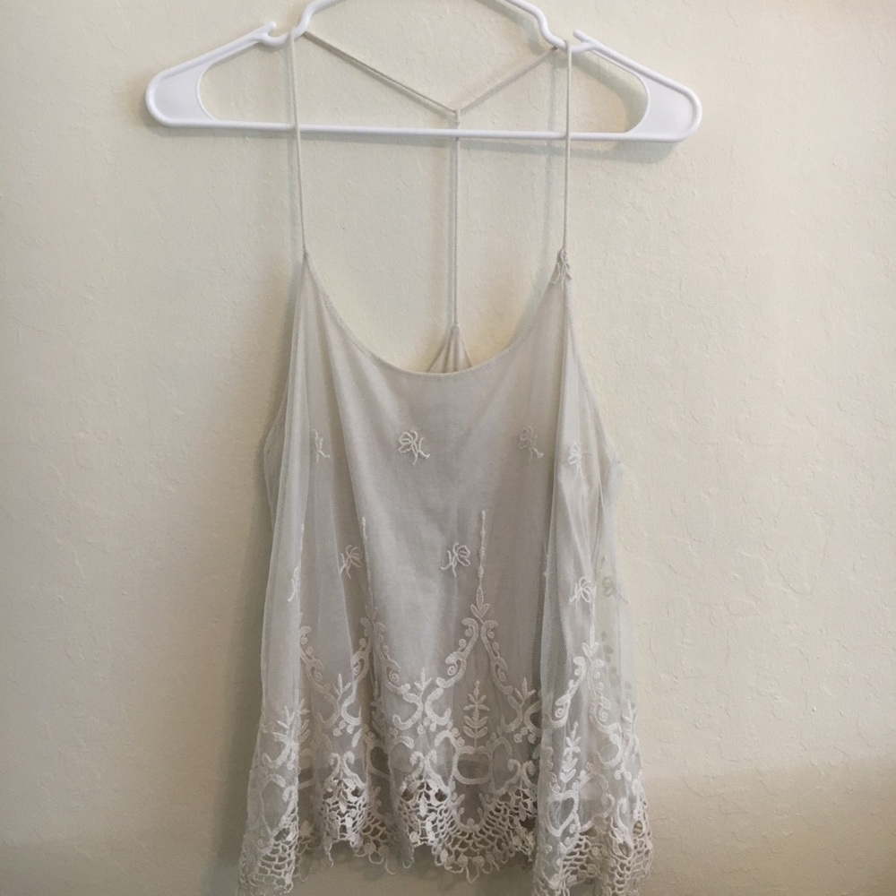 Pins and Needles Ivory Lace Top