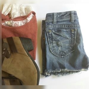 Aeropostale 00 Denim Shorts Jean Cutoff Distressed
