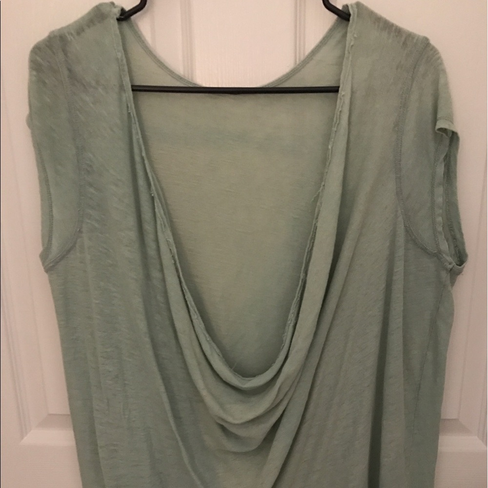 Free people. Light green open back short sleeve
