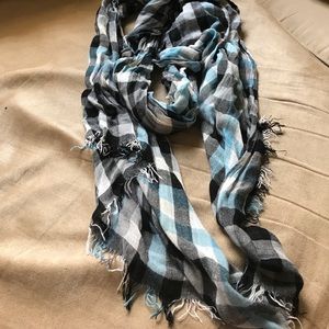 Blue multi colored scarf