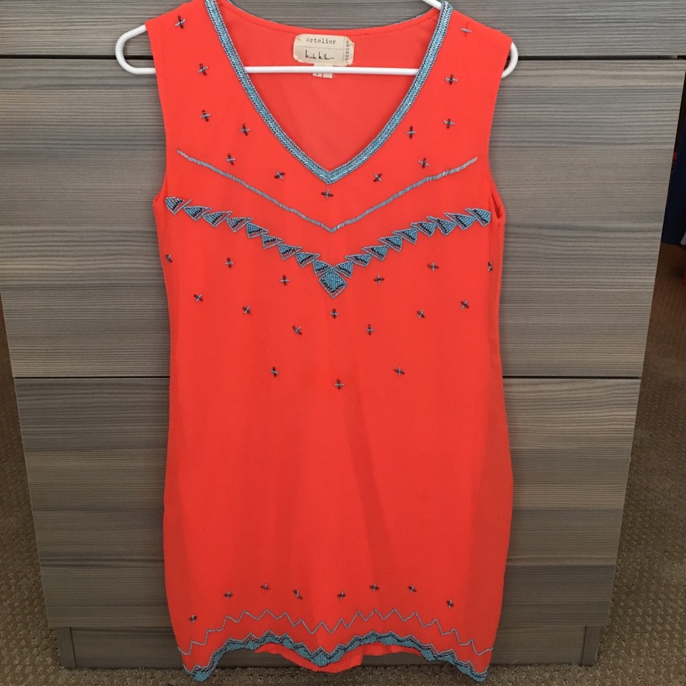 Nicole Miller orange dress