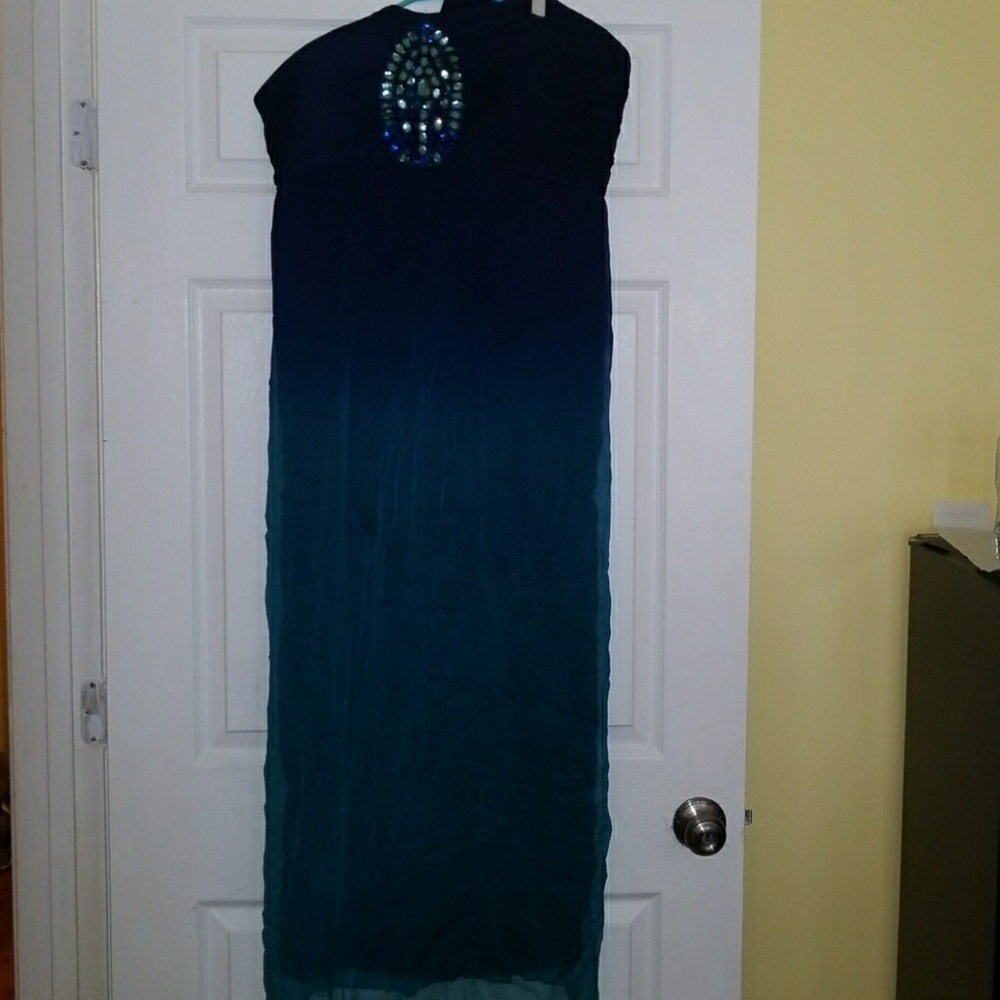 Hombre Maxi Dress with Crystal Centerpiece