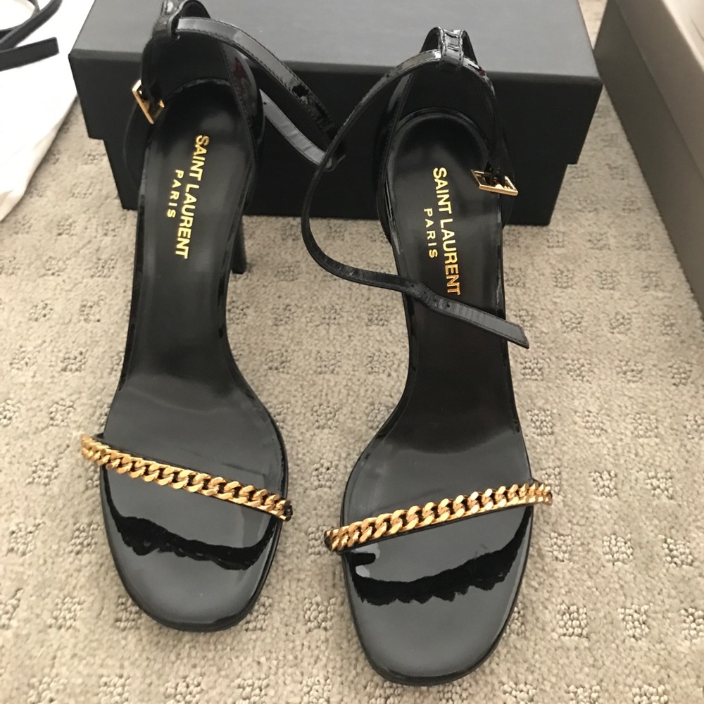 NEW Authentic Saint Laurent chain heel size 38