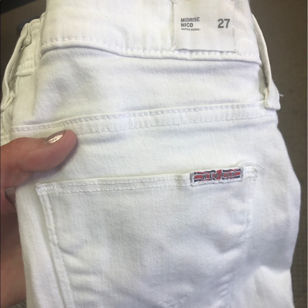 Hudson White Super Skinny Jeans - Nico