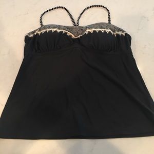 Athleta Black Print Tankini 40B/C