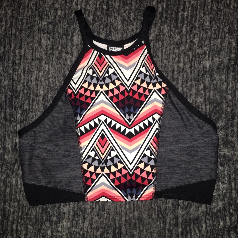 VS Pink L Ultimate High Neck Sports Bra