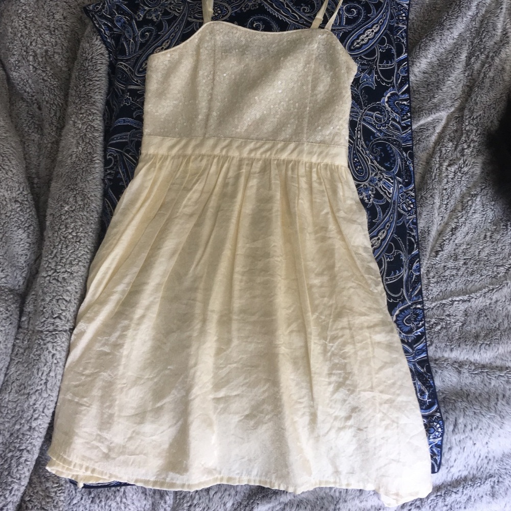 Forever 21 Cream Sequin Dress