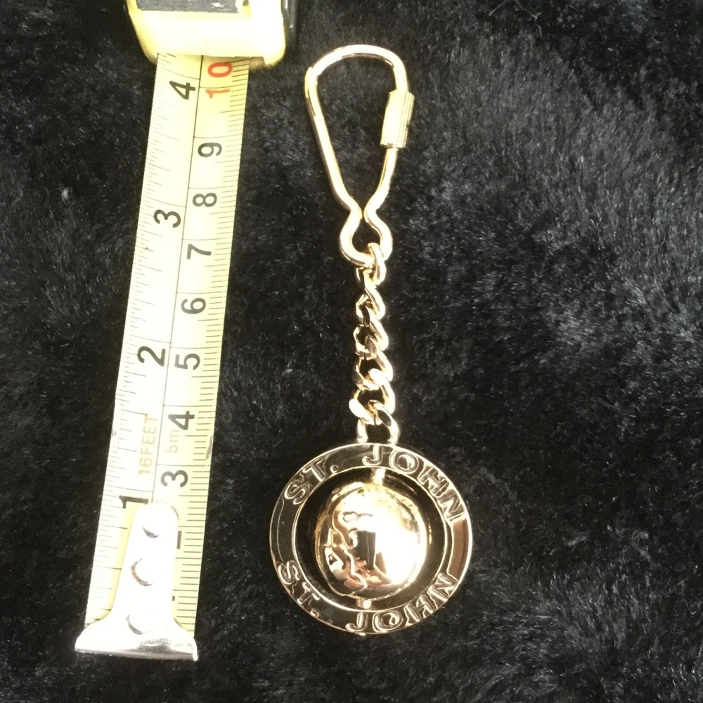 St. John 24k gold coated key fob. NWOT vintage