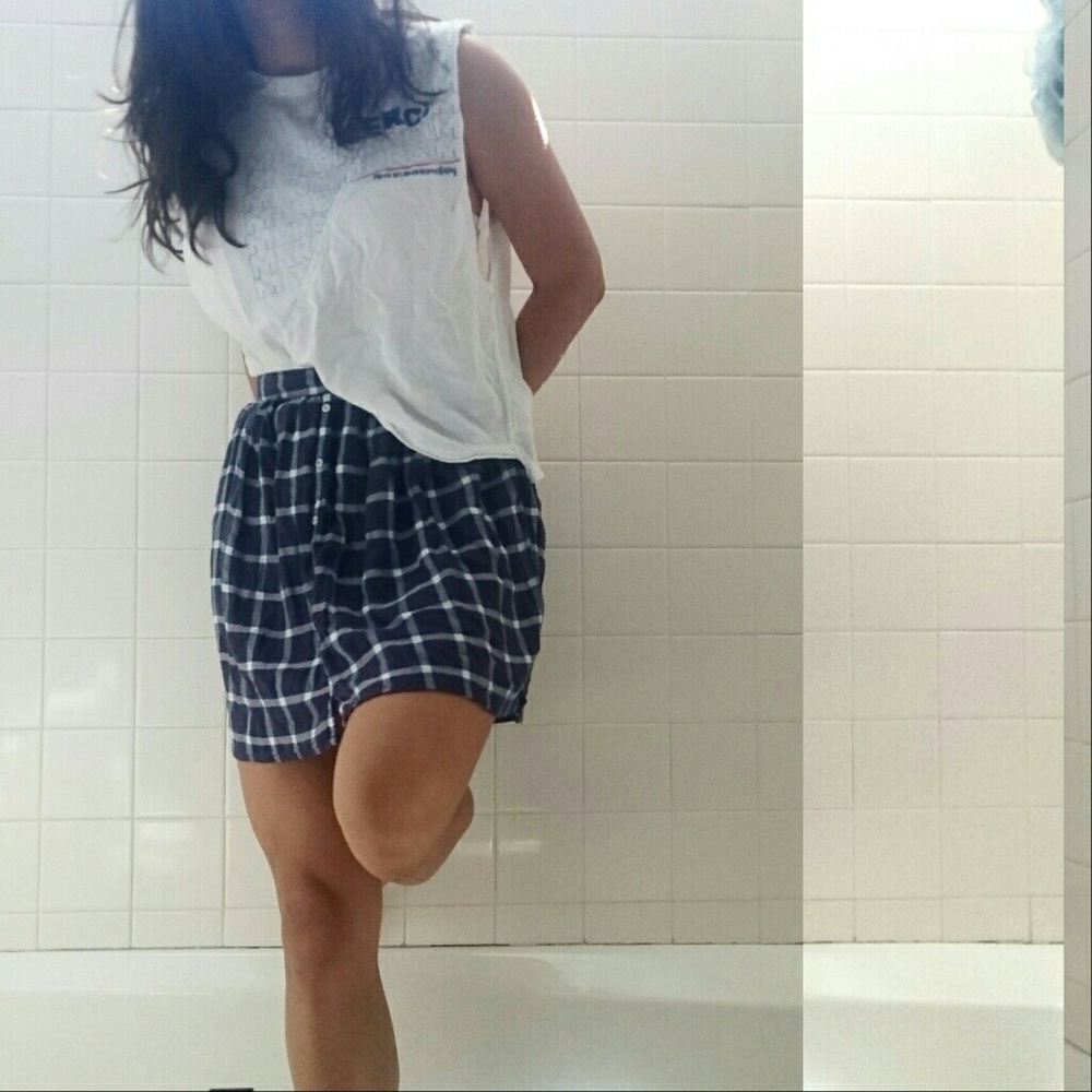 Vintage plaid button down skirt