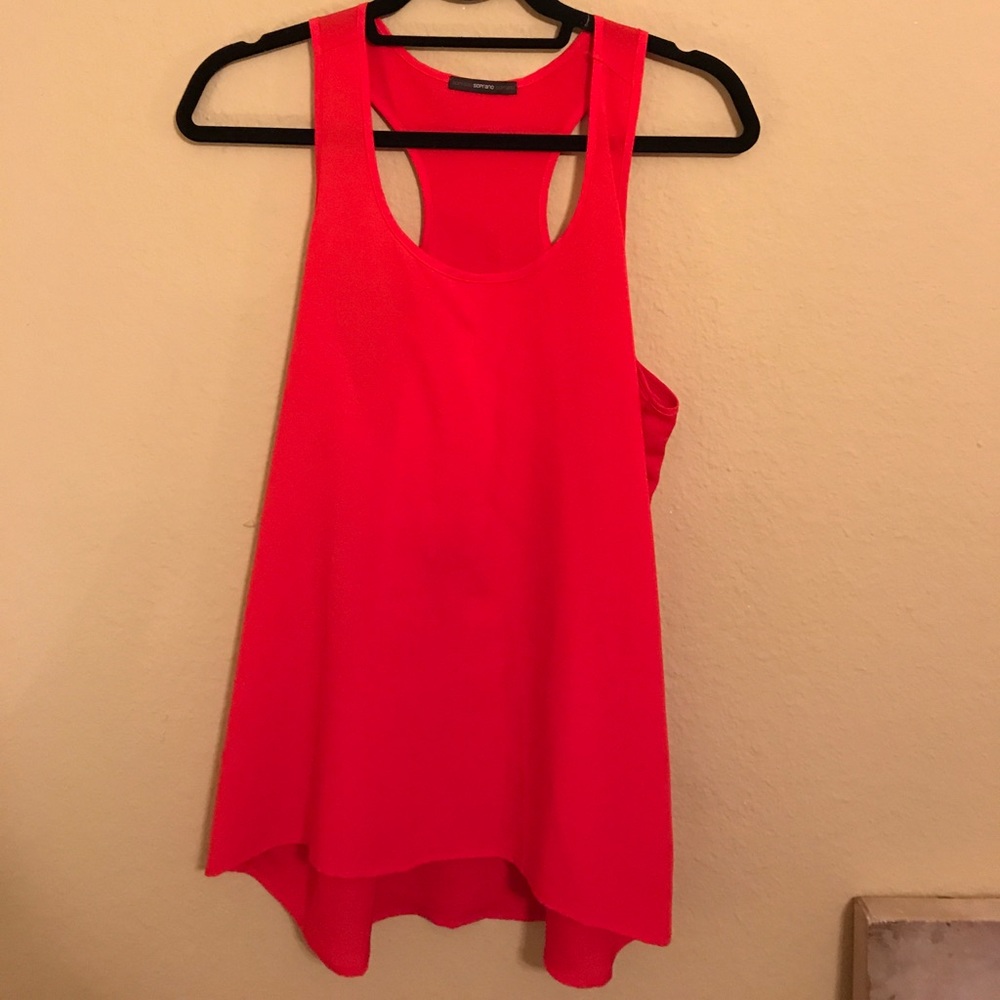 Red racer back blouse