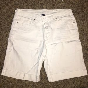 Summer white jean shorts.