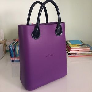O bag  O chic purple with shiny blue handles NWT