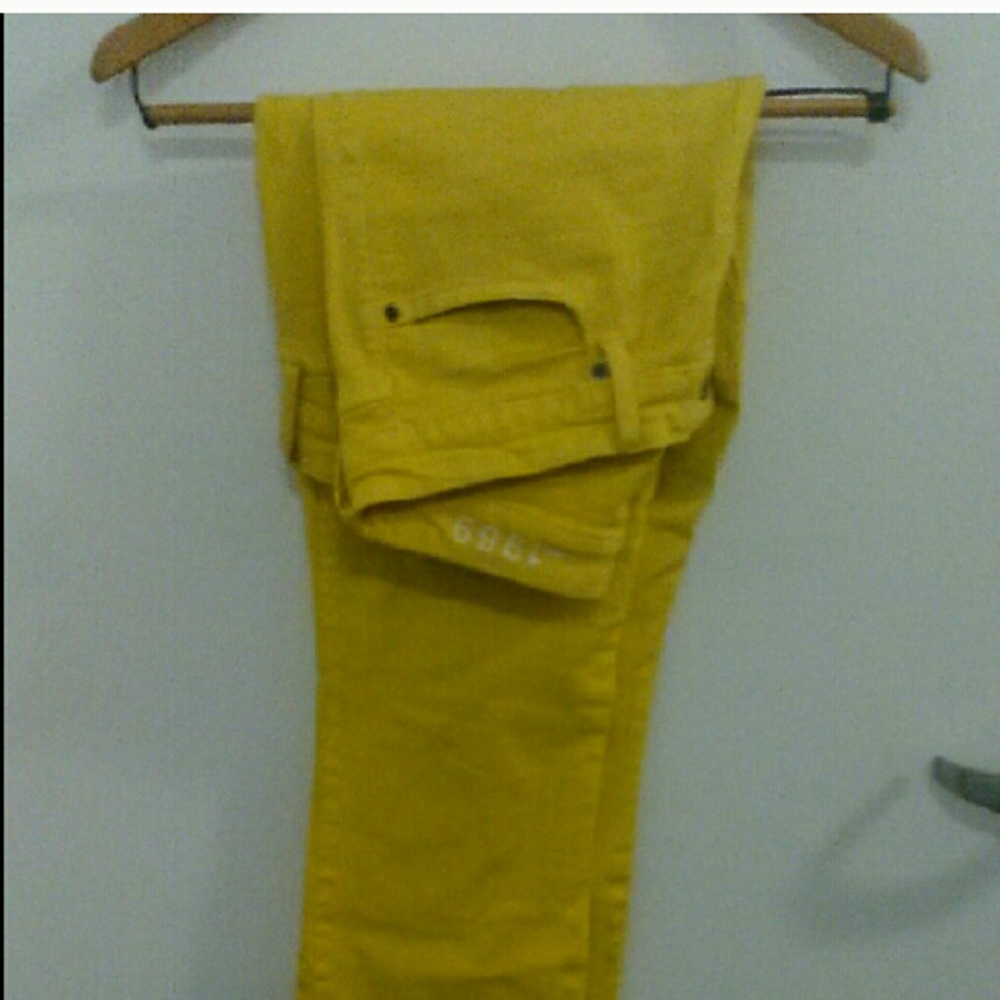 Bright yellow jeans