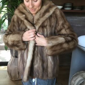 Buttery soft (maybe) fox fur coat with hoodie
