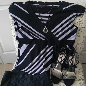 {SALE}  Black & lilac knit top