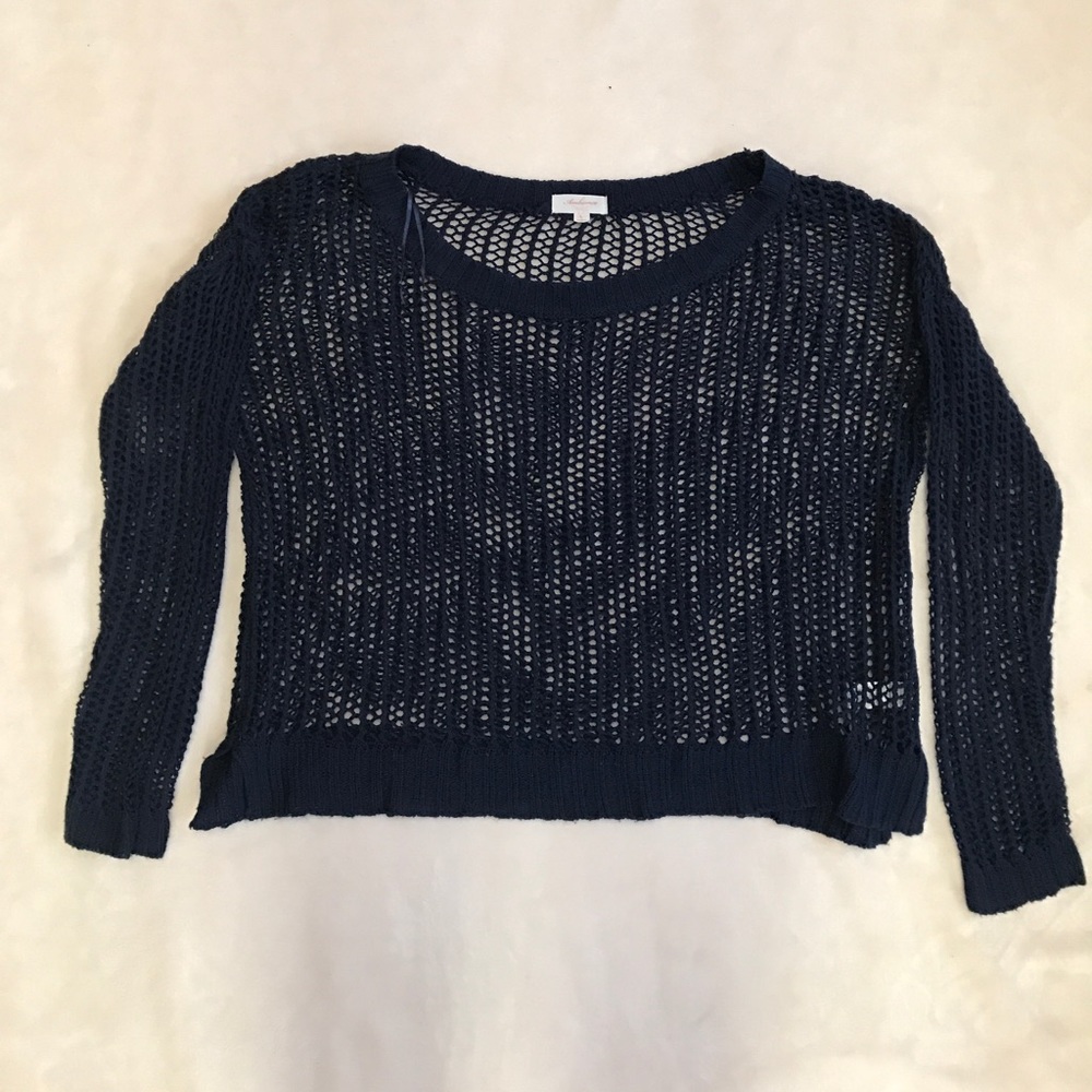 Blue crochet sweater