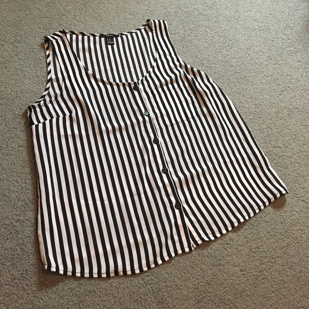Black & White Striped Tank