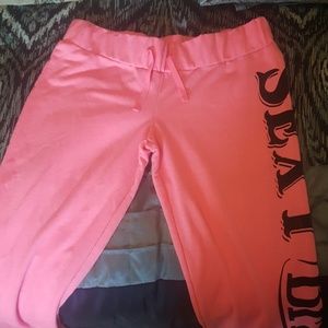 Hot pink low rise sweat pants