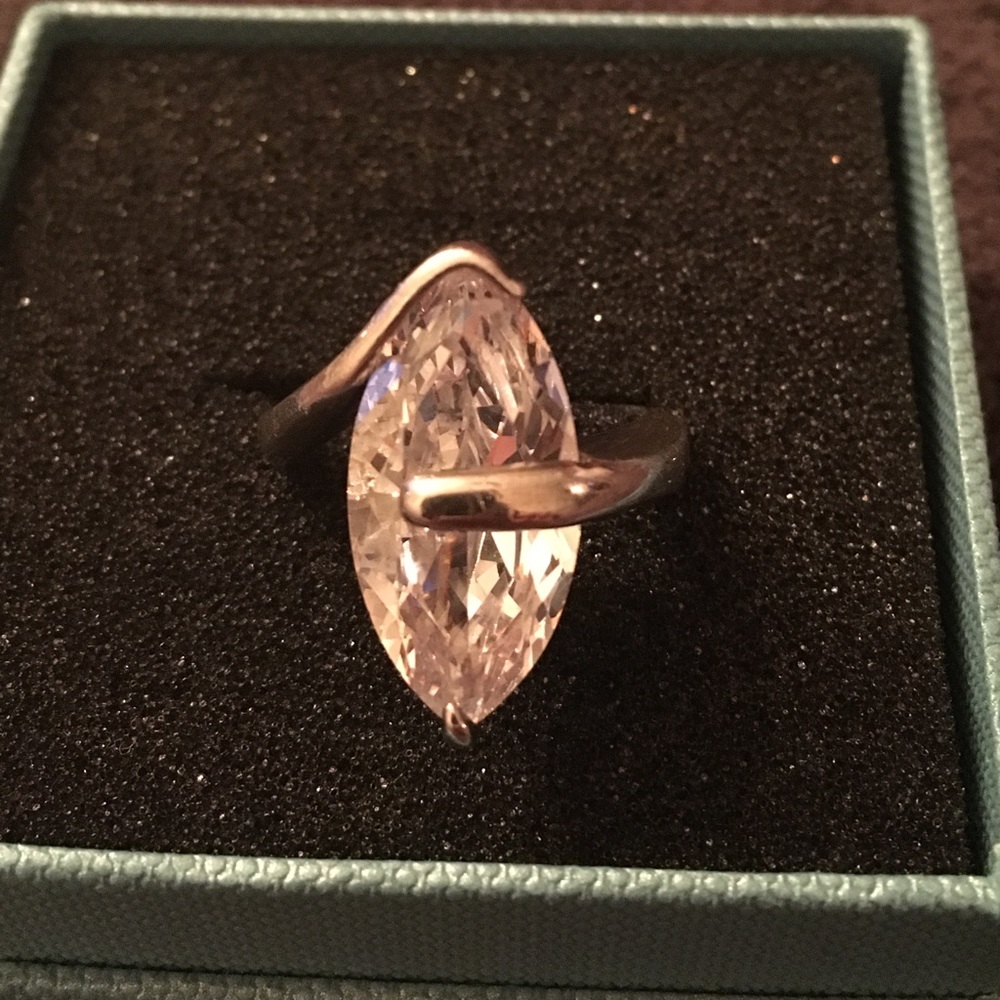 Sterling Silver Marquise Cubic Zirconia Ring.