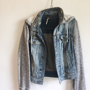 Free People Distressed Denim Jacket