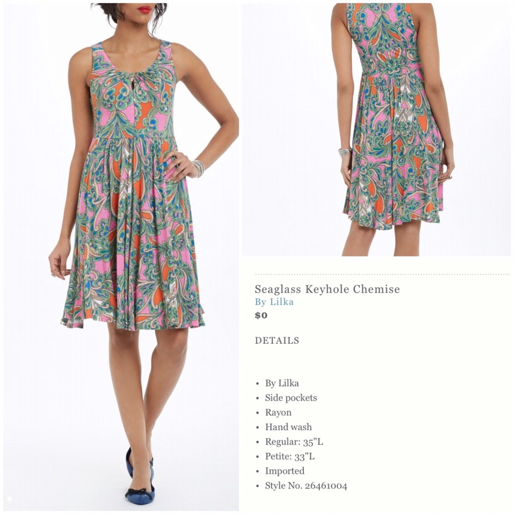 Anthropologie Lilka Seaglass Keyhole Chemise - M