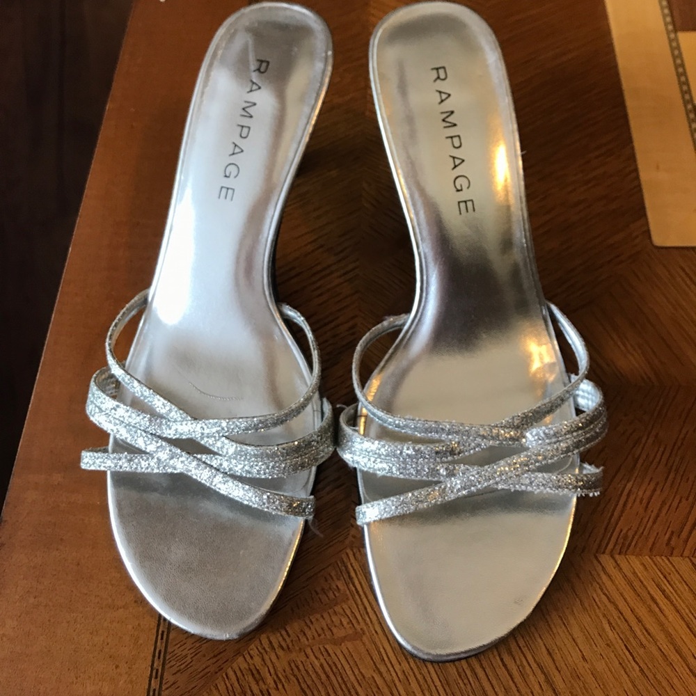 Silver sparkle heels