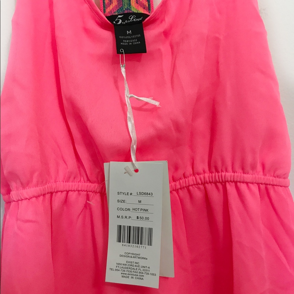 NEW Neon Pink Summer Dress - Picture 5 of 5
