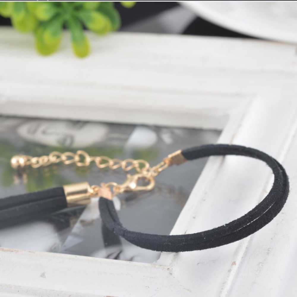 5 for $25 • Black Suede Leather Tassel Bracelet