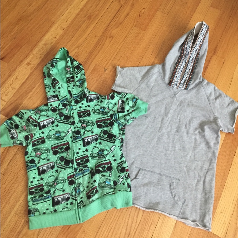 Short sleeve sweatshirt hoodies