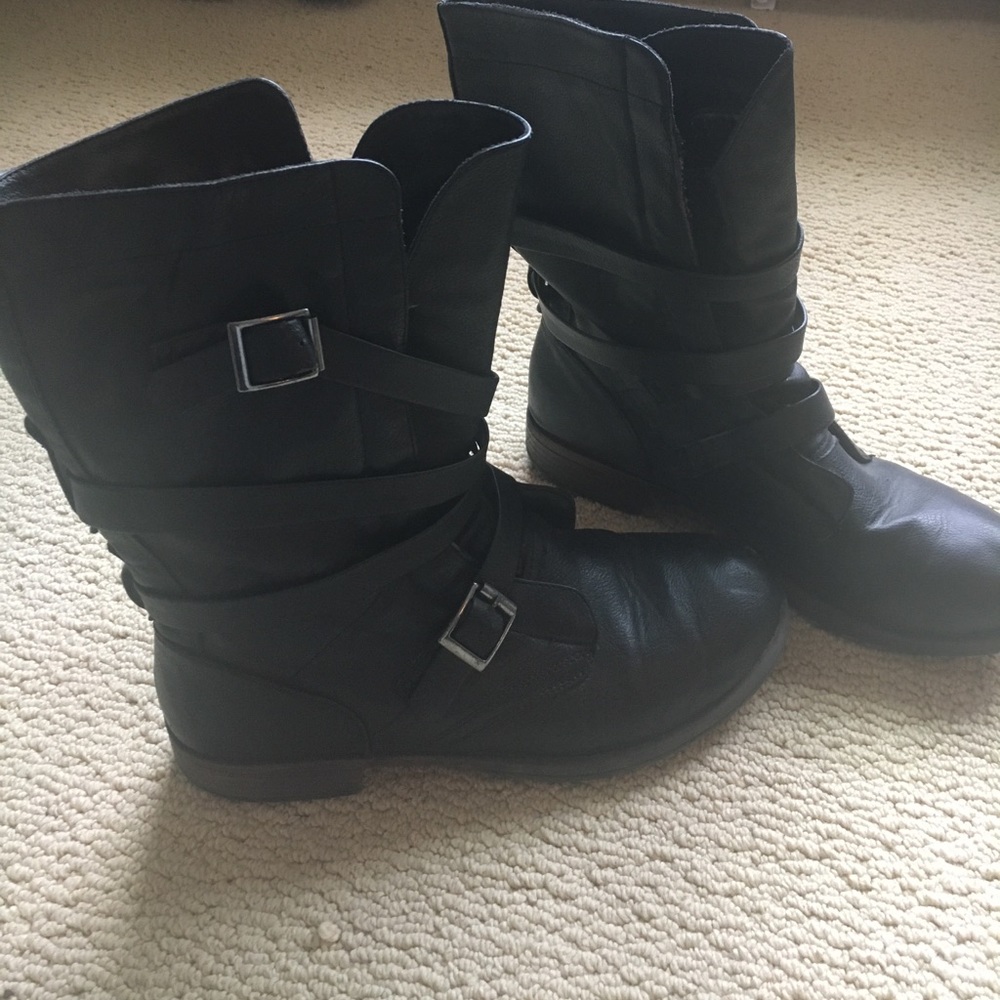 Black combat boots