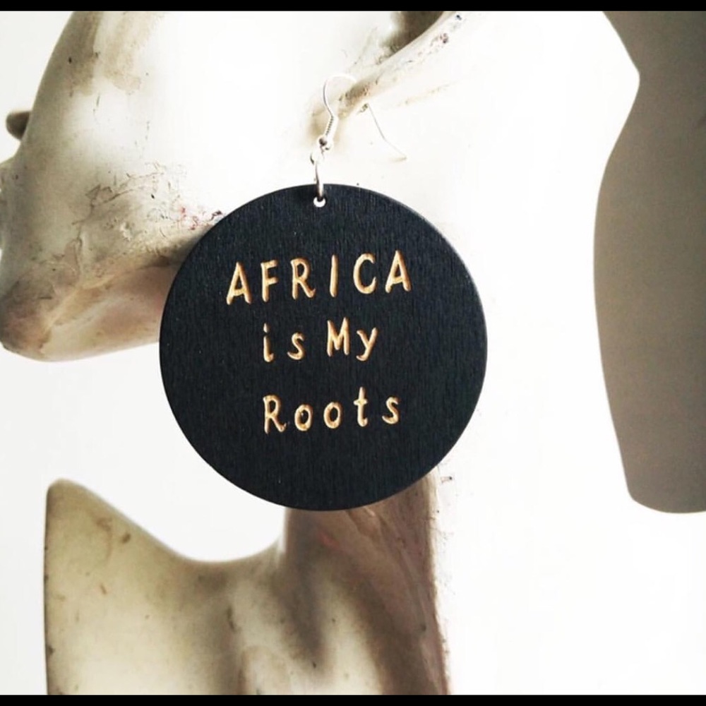 Wood earrings Africa is my Roots