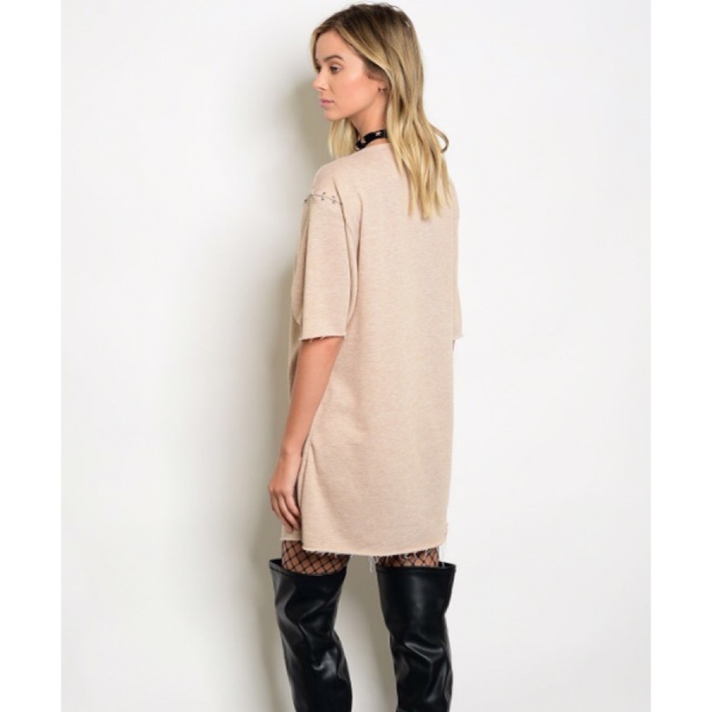 LAST M • Taupe Distressed Dress - Picture 2 of 4