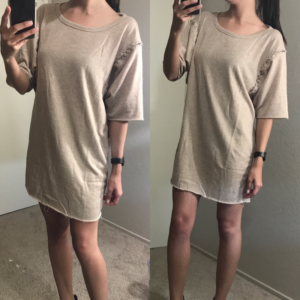 LAST M • Taupe Distressed Dress - Picture 3 of 4