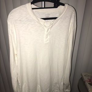 Men's L GAP White Henley