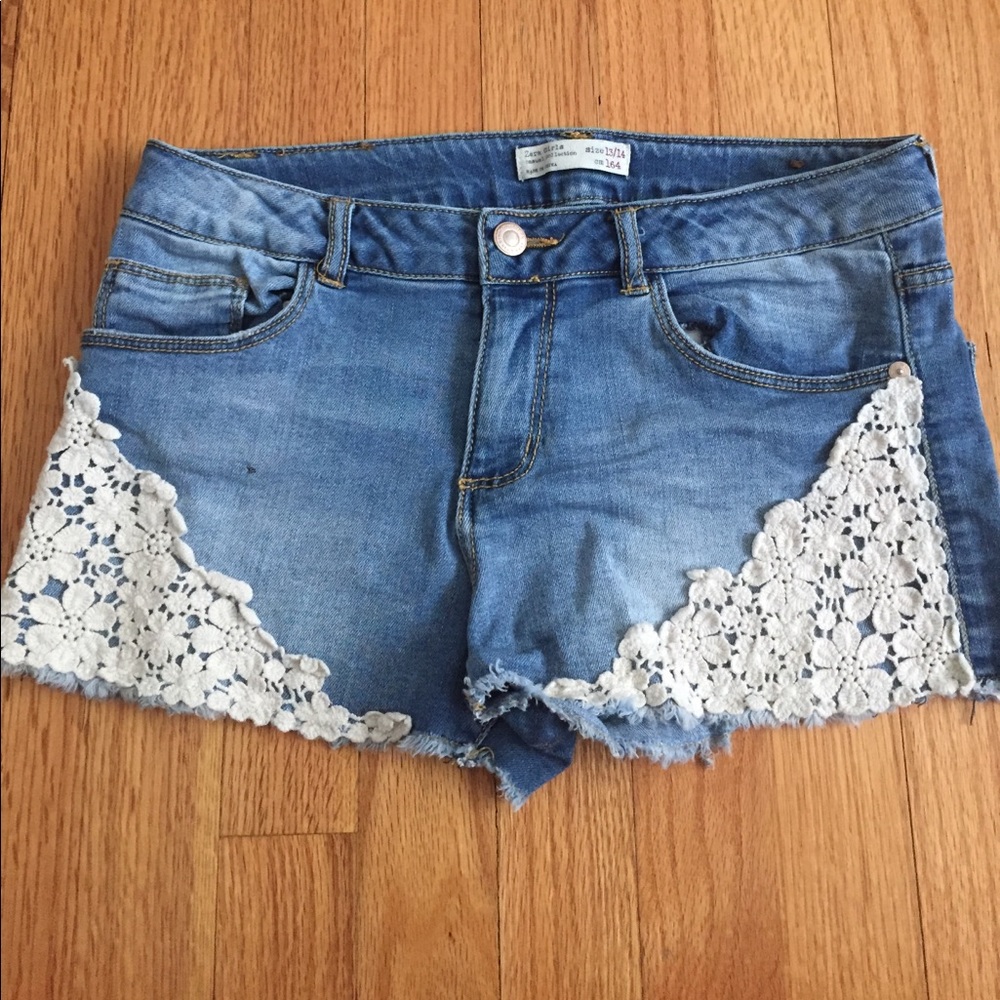 Zara girls 13/14 denim shorts