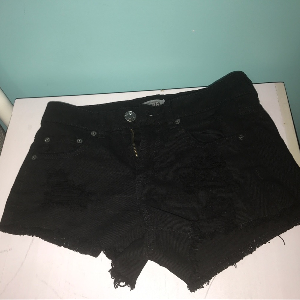 Black ripped Short shorts