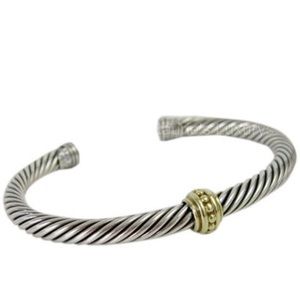 David Yurman cable bracelet with 14K gold station